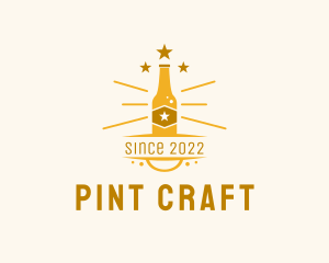 Gold Beer Bottle  logo design