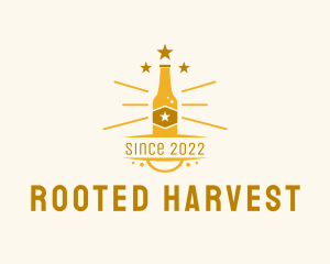 Gold Beer Bottle  logo design