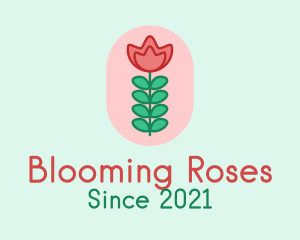 Rose Flower Stalk  logo design