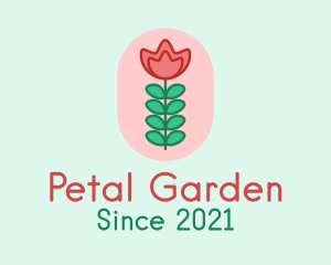 Rose Flower Stalk  logo design