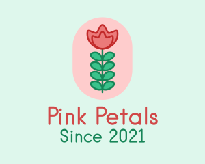 Rose Flower Stalk  logo design