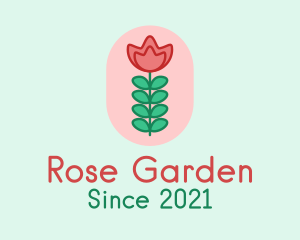 Rose Flower Stalk  logo design