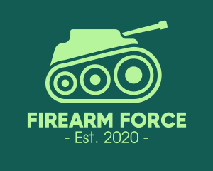 Green Military Tank logo design