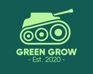 Green Military Tank logo design