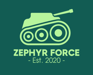 Green Military Tank logo design