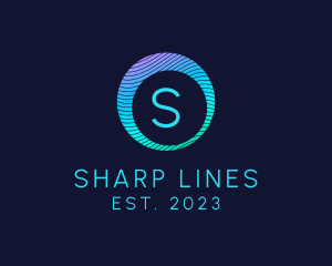 Gradient Wave Lines Software logo design