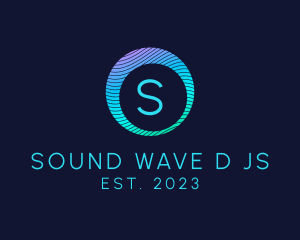 Gradient Wave Lines Software logo design