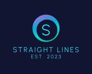 Gradient Wave Lines Software logo design