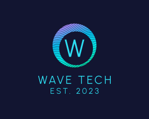 Gradient Wave Lines Software logo design