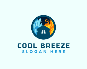 HVAC Heating Cooling logo design