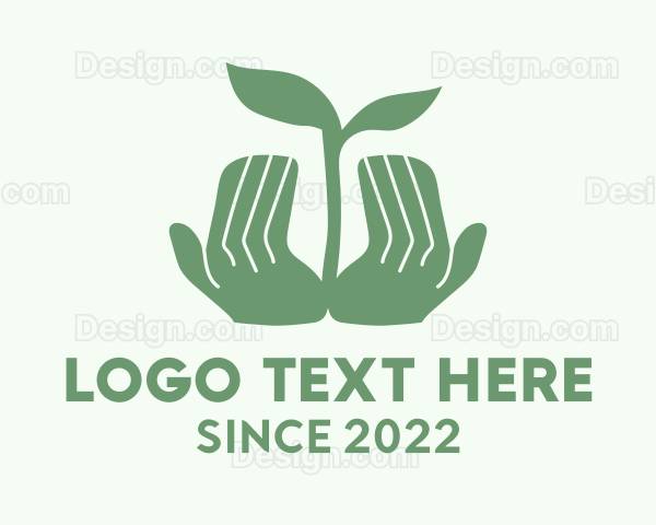 Seedling Hand Gardening Logo