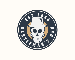 Hipster Hat Skull logo design