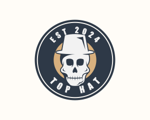 Hipster Hat Skull logo design