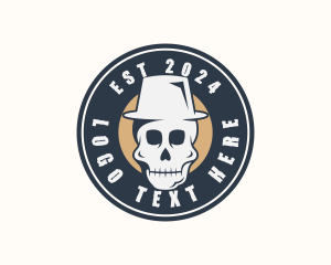 Indie - Hipster Hat Skull logo design