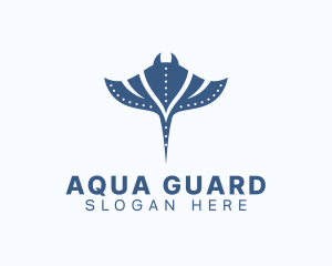 Aquatic Stingray Animal logo design