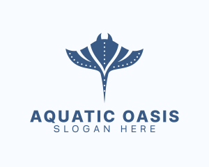 Aquatic Stingray Animal logo design