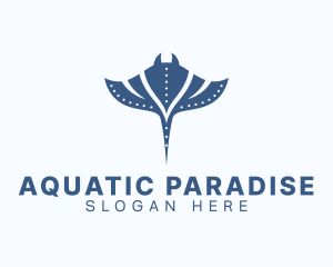 Aquatic Stingray Animal logo design