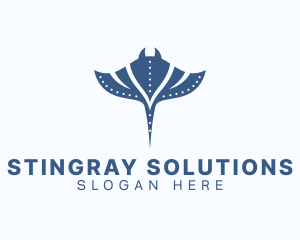 Aquatic Stingray Animal logo