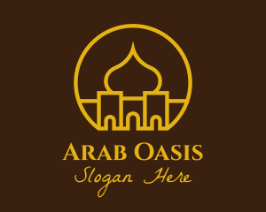 Golden Mosque Badge logo design