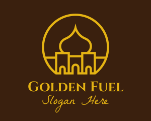 Golden Mosque Badge logo design