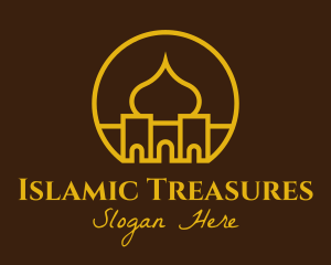 Golden Mosque Badge logo design