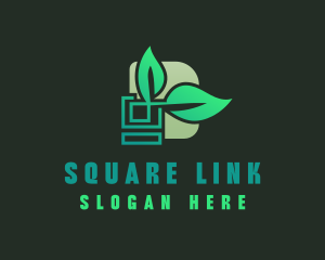 Simple Square Plant Box logo design