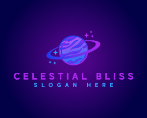 Neon Astronomy Planet logo design