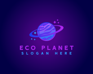 Neon Astronomy Planet logo design