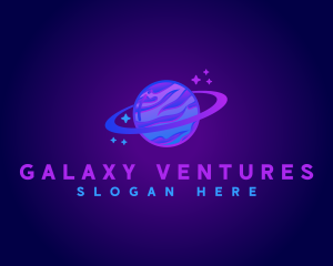 Neon Astronomy Planet logo design