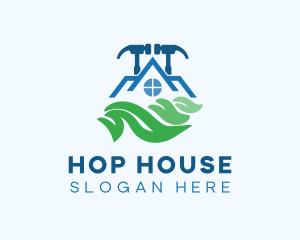 Hammer House Leaf logo design