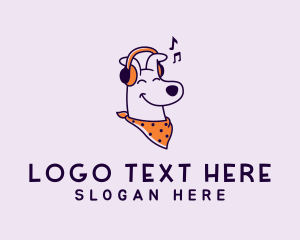 Music - Music Headphones Dog logo design