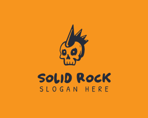 Punk Skull Mohawk logo design