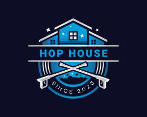 Pressure Wash House Housekeeping logo design