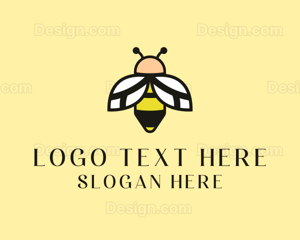 Flying Bee Insect Logo