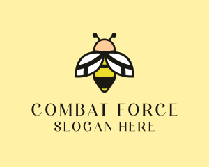 Flying Bee Insect  Logo