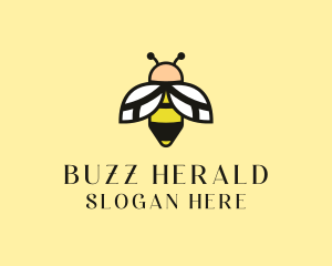 Flying Bee Insect  logo design