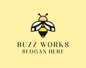 Flying Bee Insect  logo design