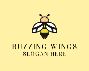 Flying Bee Insect  logo design