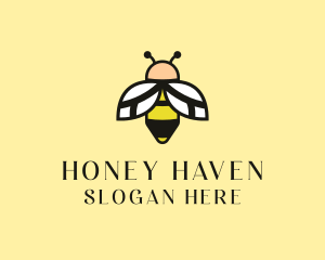 Flying Bee Insect  logo design