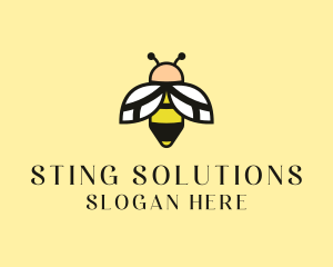 Flying Bee Insect  logo design