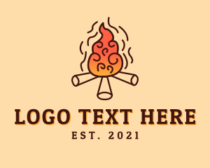 Wood Camp Fire logo design