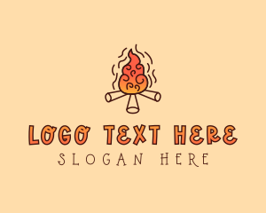 Wood Camp Fire logo design