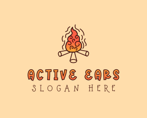 Wood Camp Fire logo design