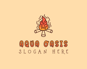 Wood Camp Fire logo design