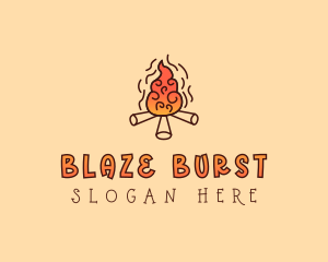 Wood Camp Fire logo design