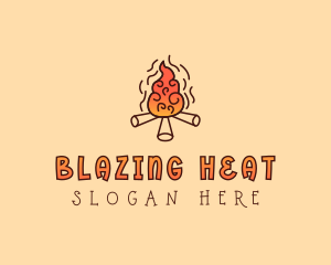 Wood Camp Fire logo design