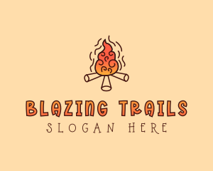 Wood Camp Fire logo design