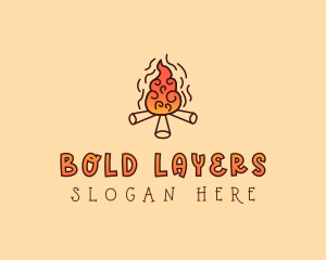 Wood Camp Fire logo design