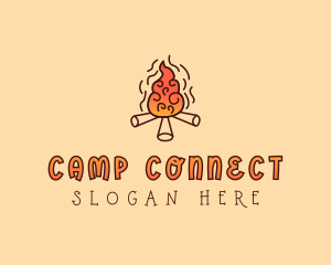 Wood Camp Fire logo design