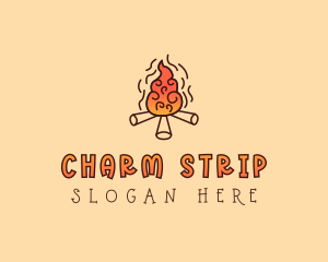 Wood Camp Fire logo design